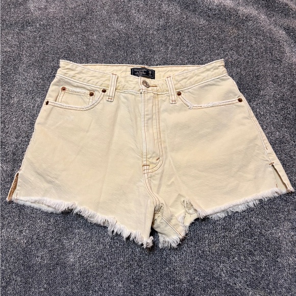 Abercrombie & Fitch Yellow Jean Shorts - Picture 2 of 4